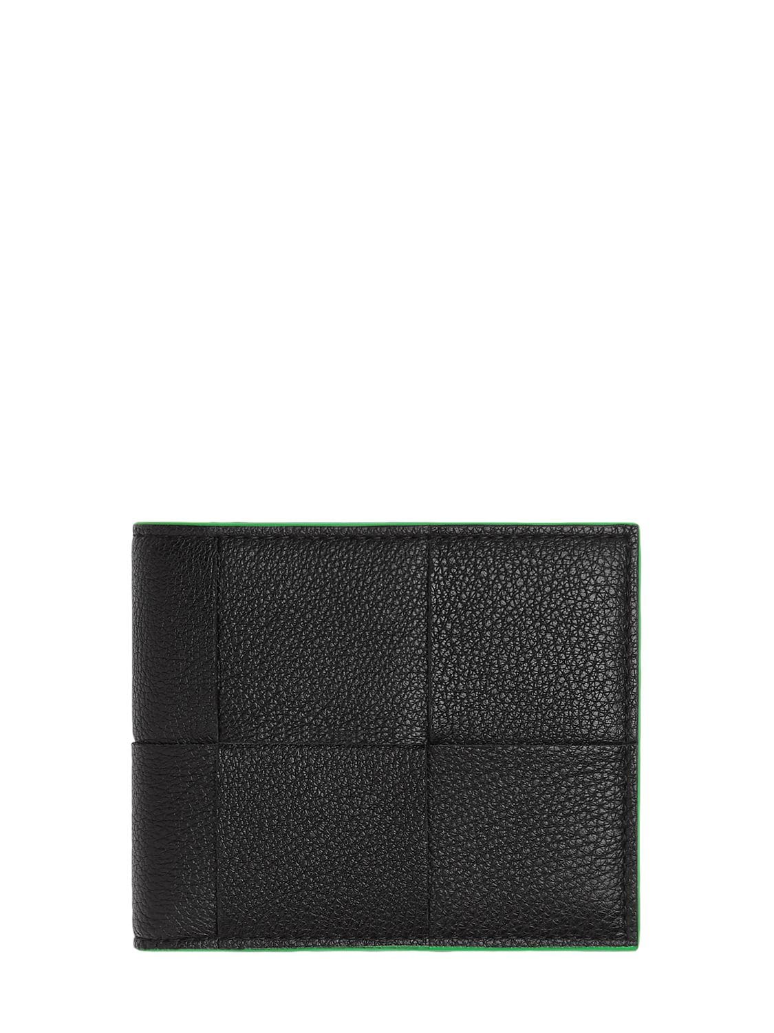 Shop Bottega Veneta Cassette Leather Bi-fold Wallet In Black