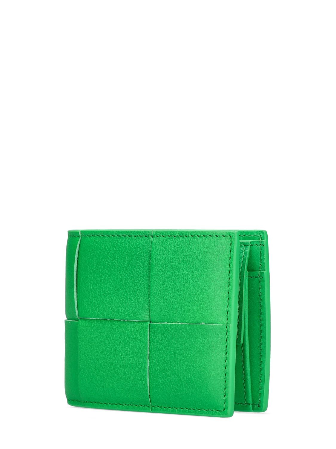 Shop Bottega Veneta Cassette Leather Bi-fold Wallet In Parakeet