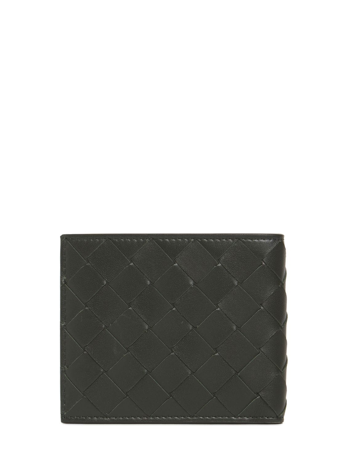 Shop Bottega Veneta Intrecciato Leather Bi-fold Wallet In Dark Green