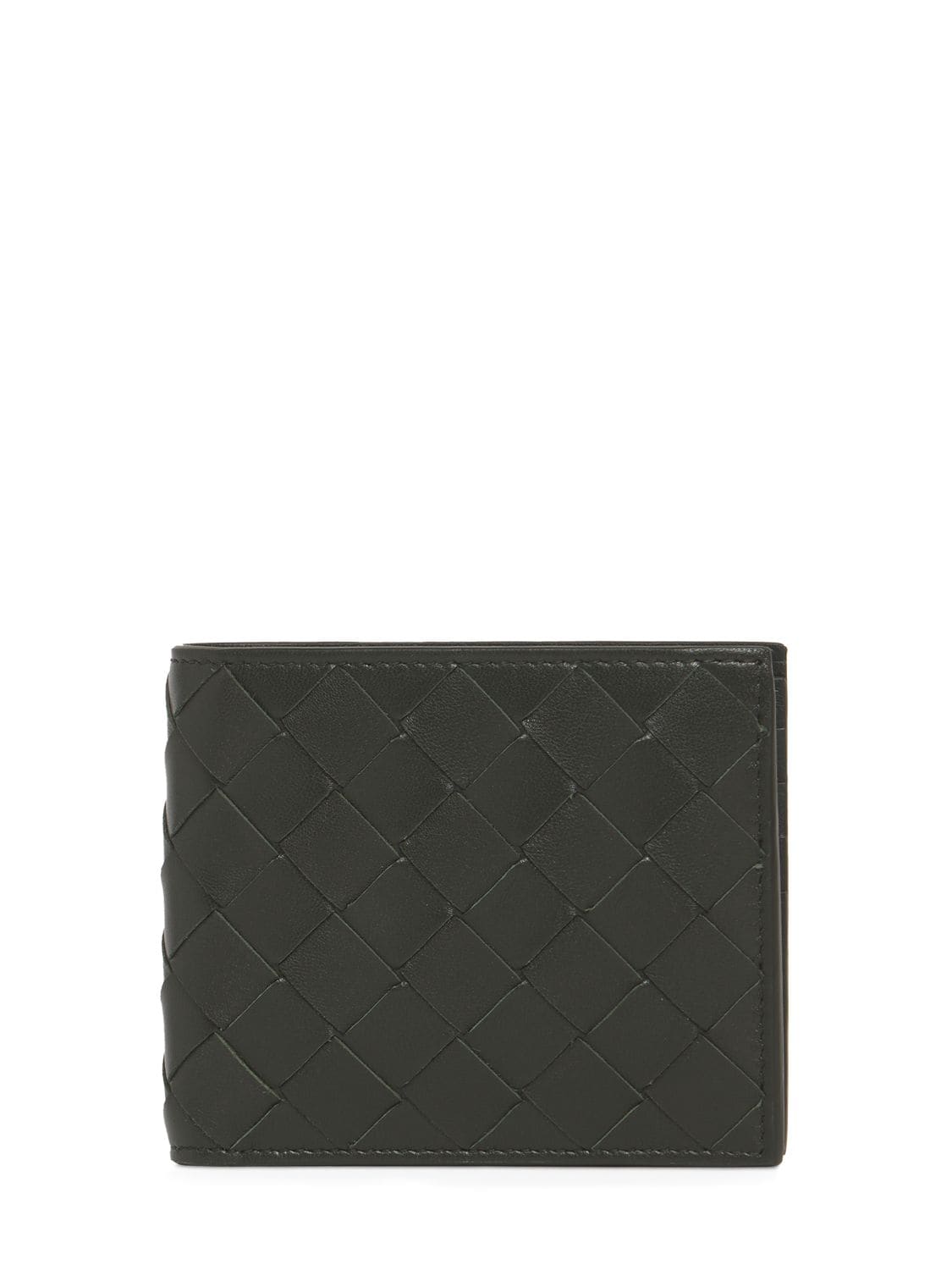 Bottega Veneta Intrecciato Leather Billfold Wallet In Dark Green