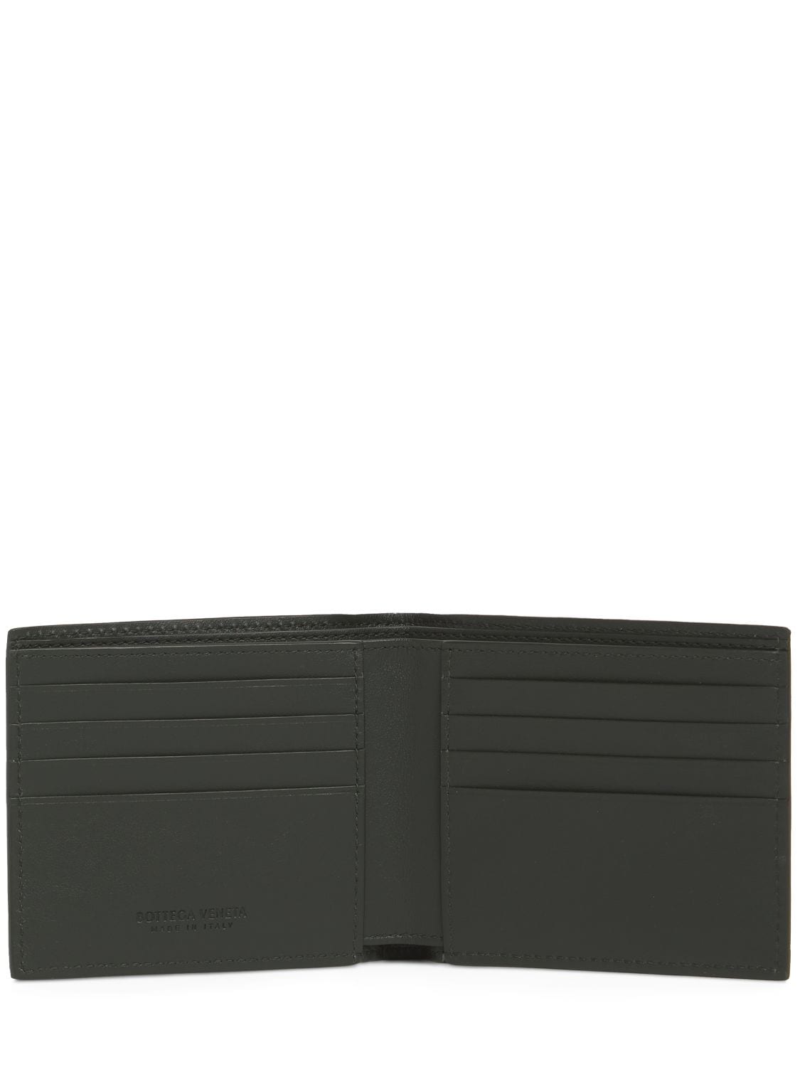 Shop Bottega Veneta Intrecciato Leather Bi-fold Wallet In Dark Green