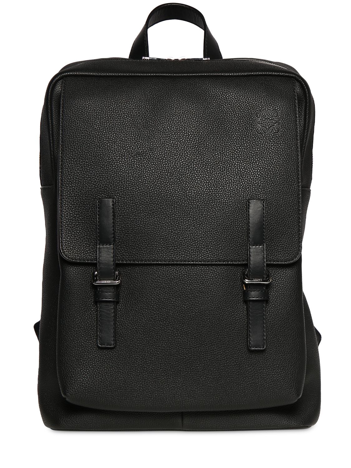 Loewe - Military leather backpack - Black | Luisaviaroma