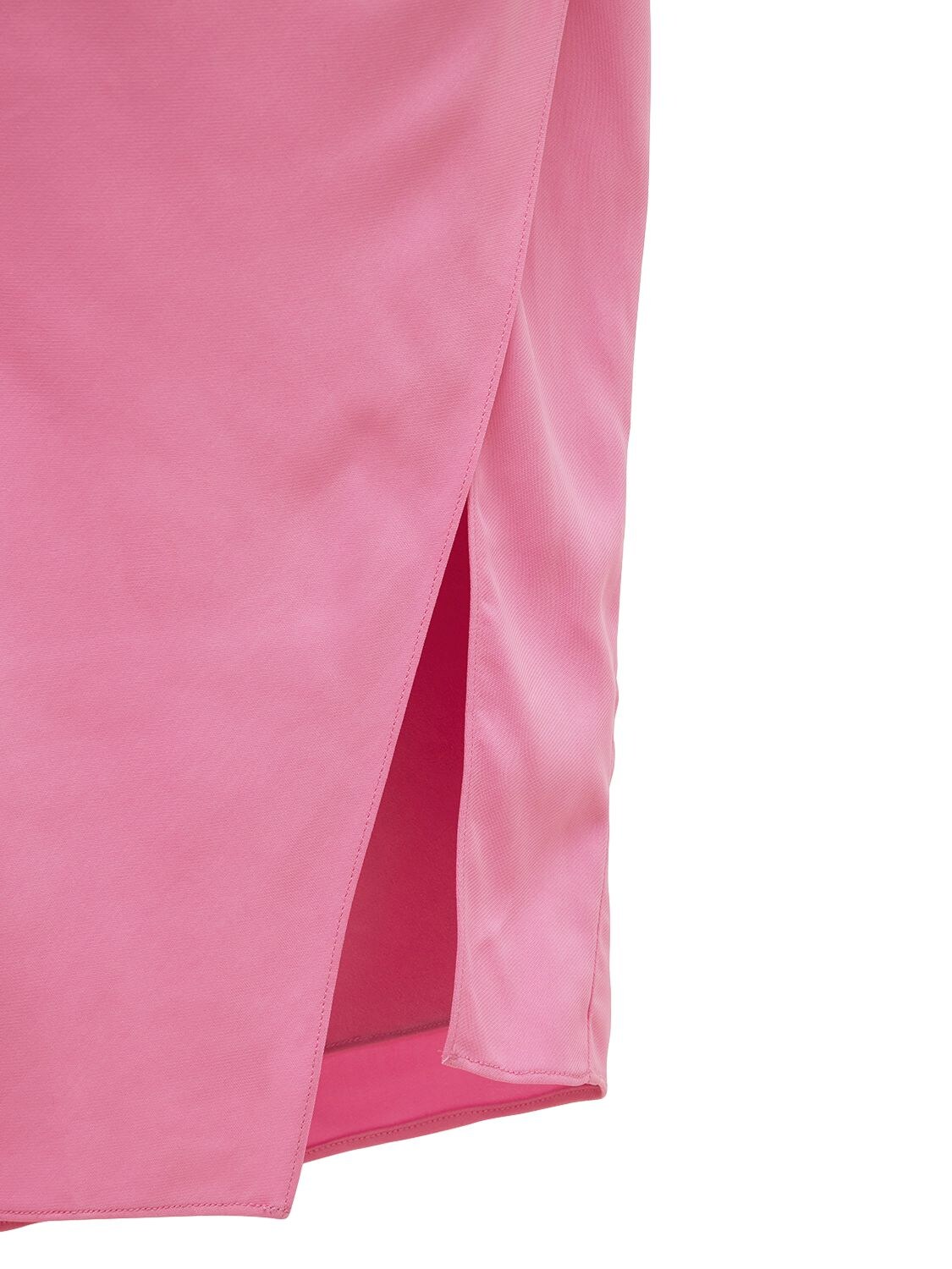 Shop Self-portrait Iris Stretch Viscose Midi Dress In Fuchsia