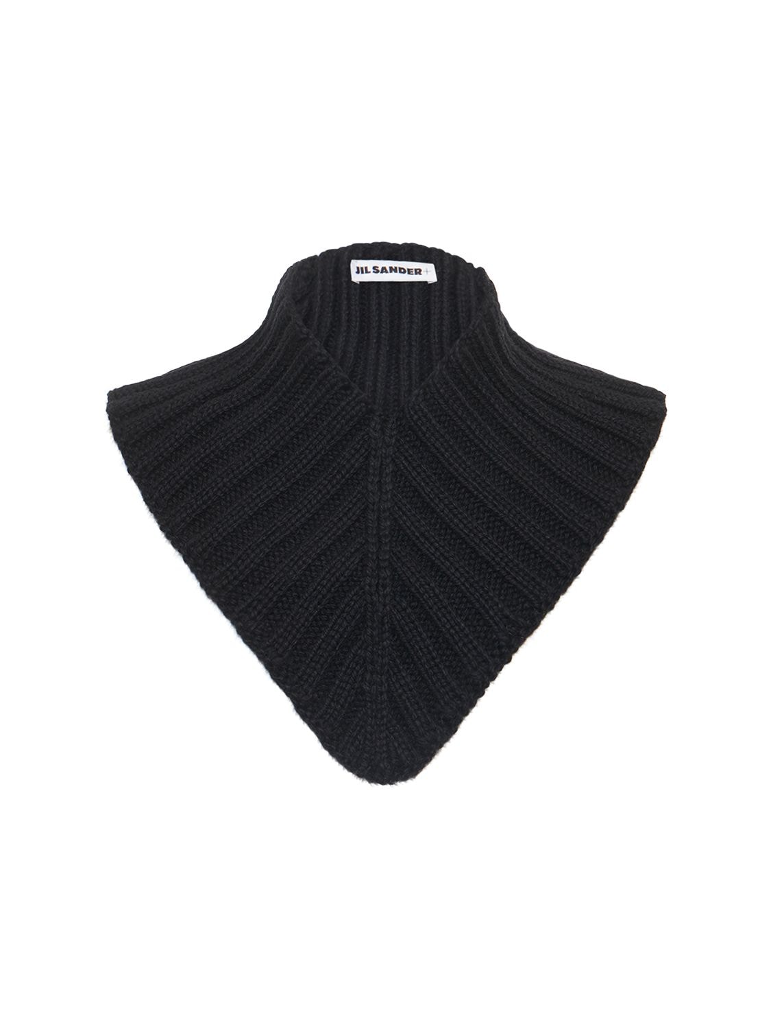 Jil Sander Wool Mohair Knit V Neck Collar In Black | ModeSens