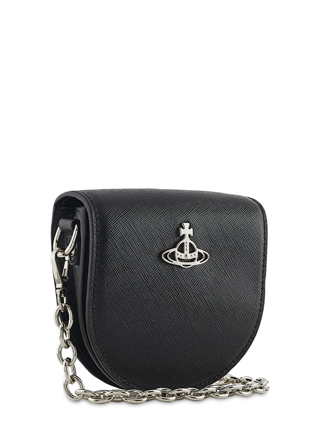 Vivienne Westwood Nano Saddle Saffiano Leather Bag In Black | ModeSens