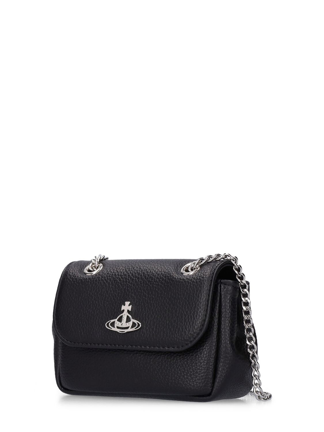 Shop Vivienne Westwood Small Purse Chain Faux Leather Bag In Black