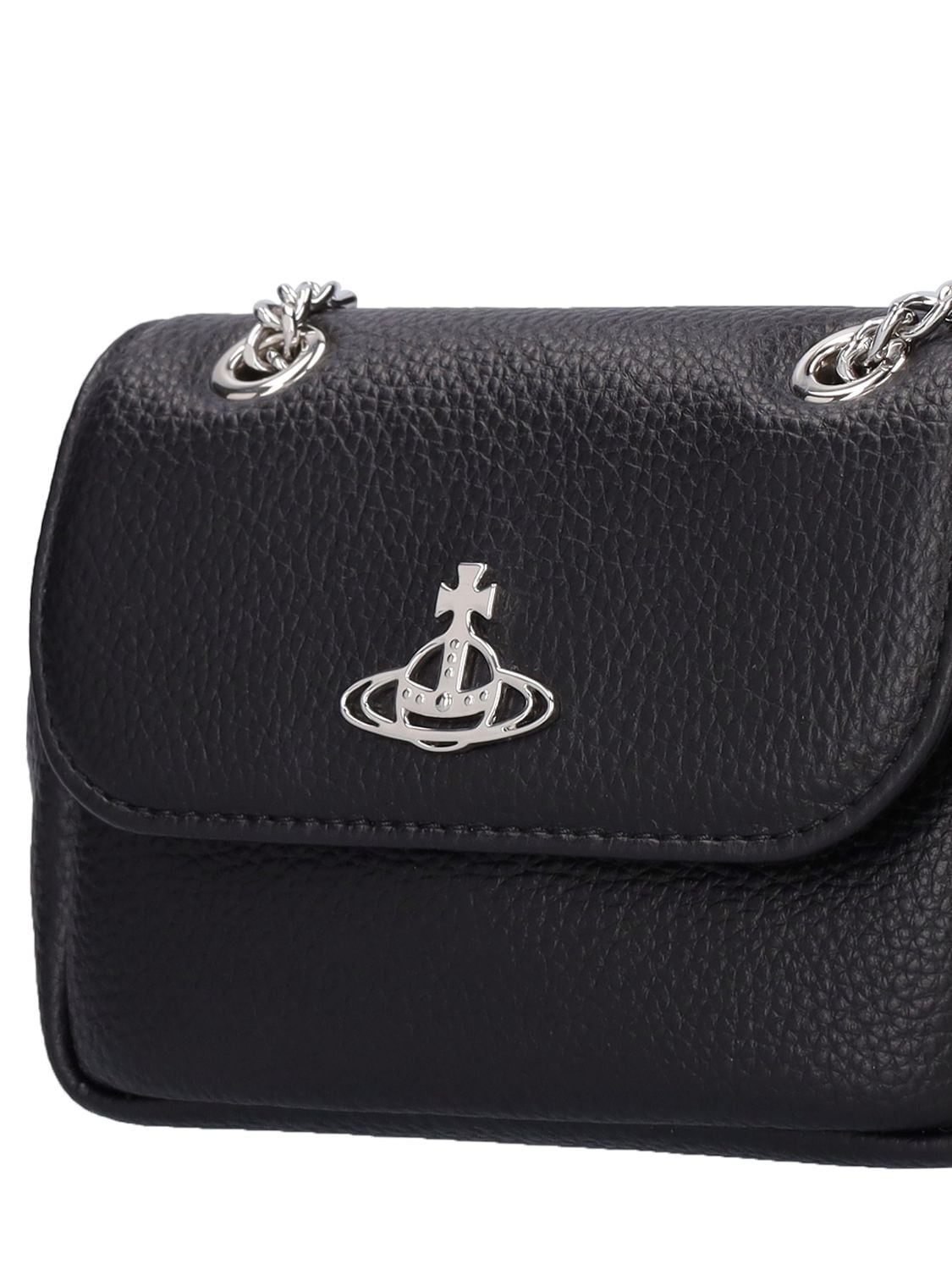 Shop Vivienne Westwood Small Purse Chain Faux Leather Bag In Black