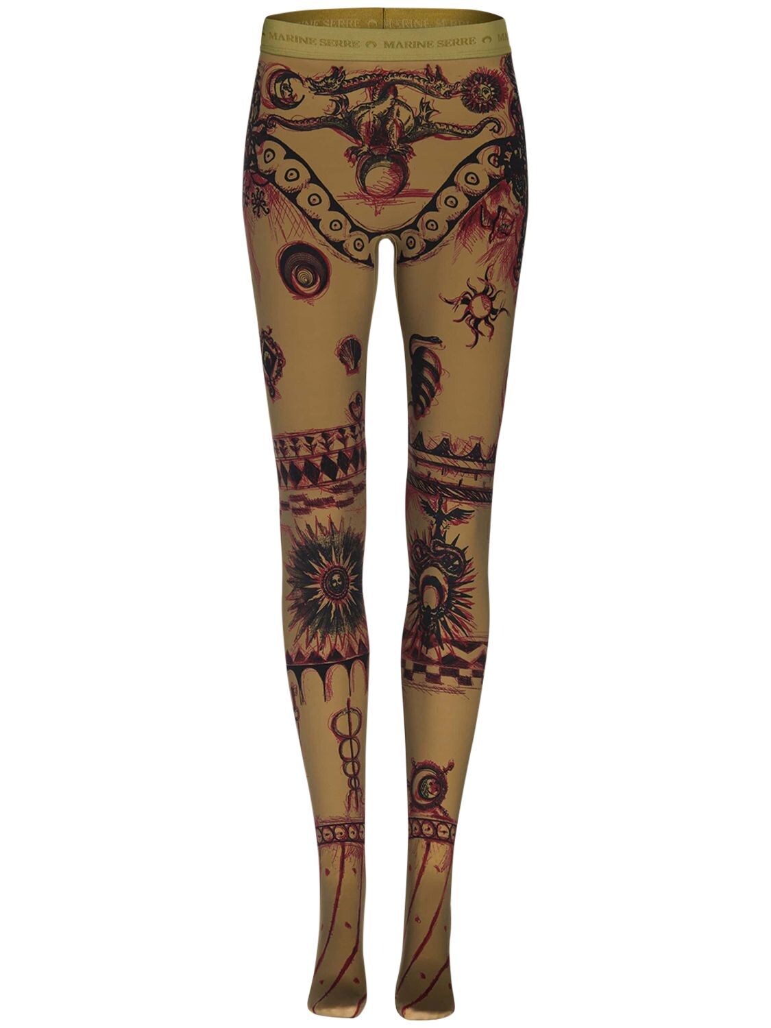 MARINE SERRE PRINTED STRETCH TECH TIGHTS