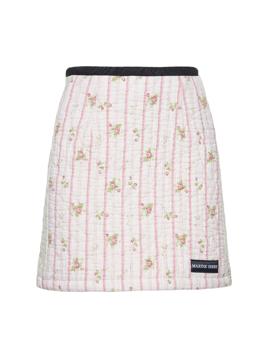 Marine Serre Boutis Cotton Blend Mini Skirt In Multicolor