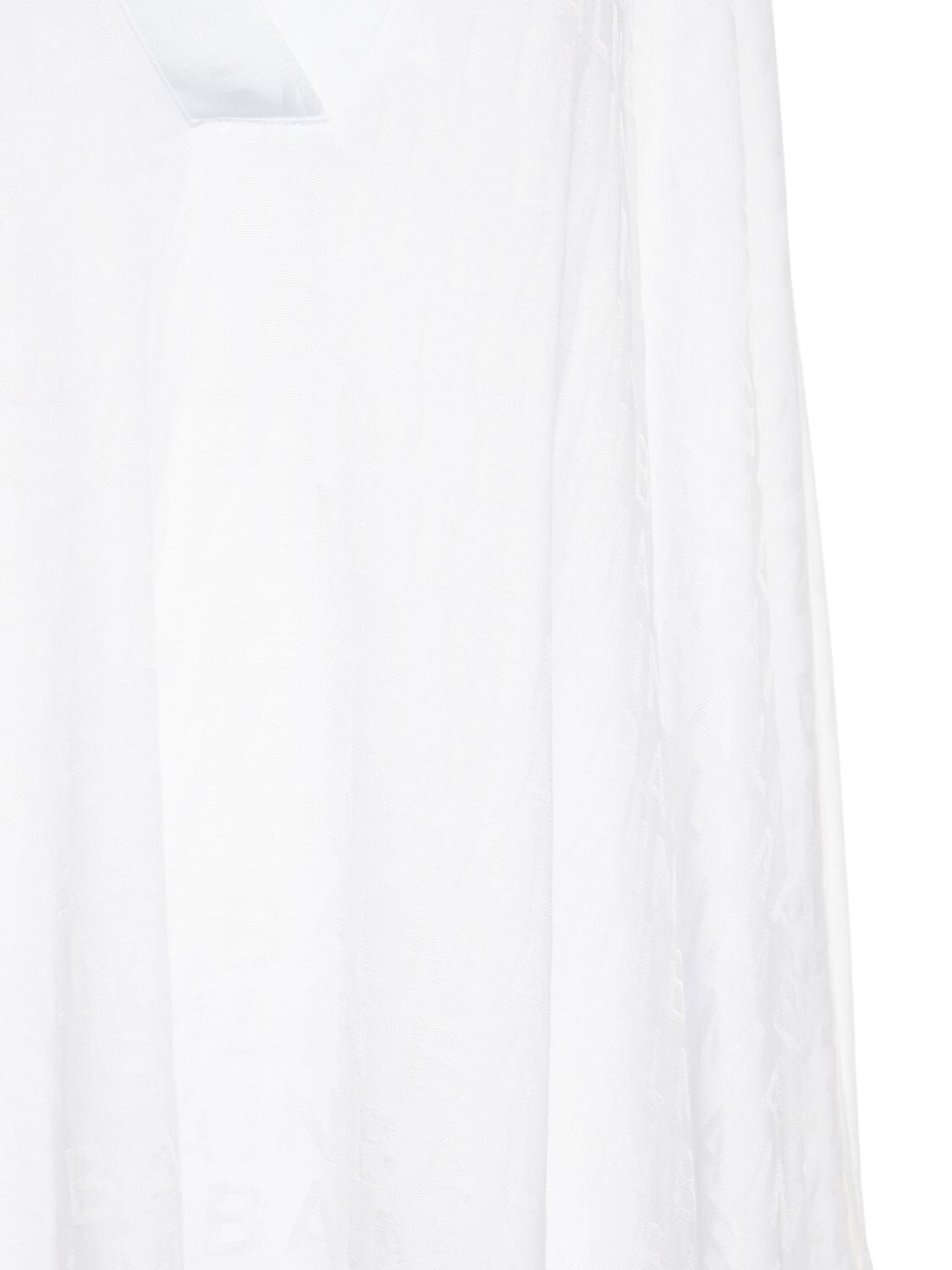 Balmain Cotton & Viscose Mini Kaftan In White