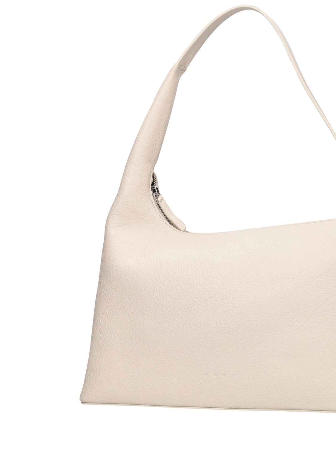 Aesther Ekme Soft Lune Grain Leather Shoulder Bag In Off-white