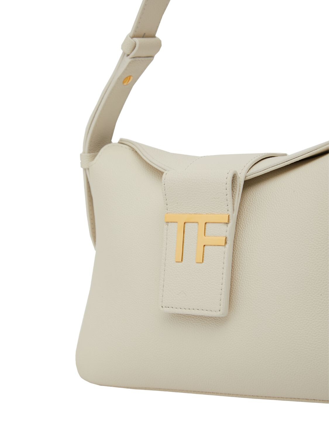 Shop Tom Ford Mini Tf Grain Leather Shoulder Bag In Chalk