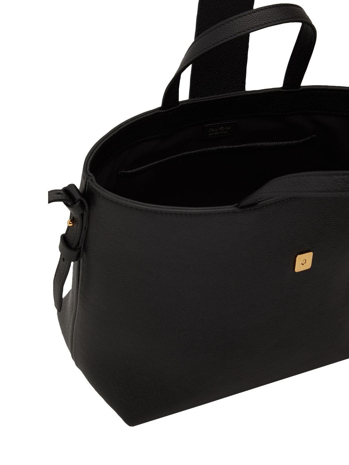 Shop Tom Ford Mini Tf E/w Grain Leather Tote Bag In Black