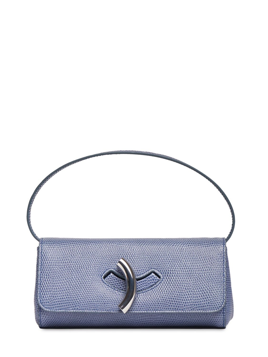 Little Liffner Mini Maccheroni Embossed Leather Bag In Violet Blue