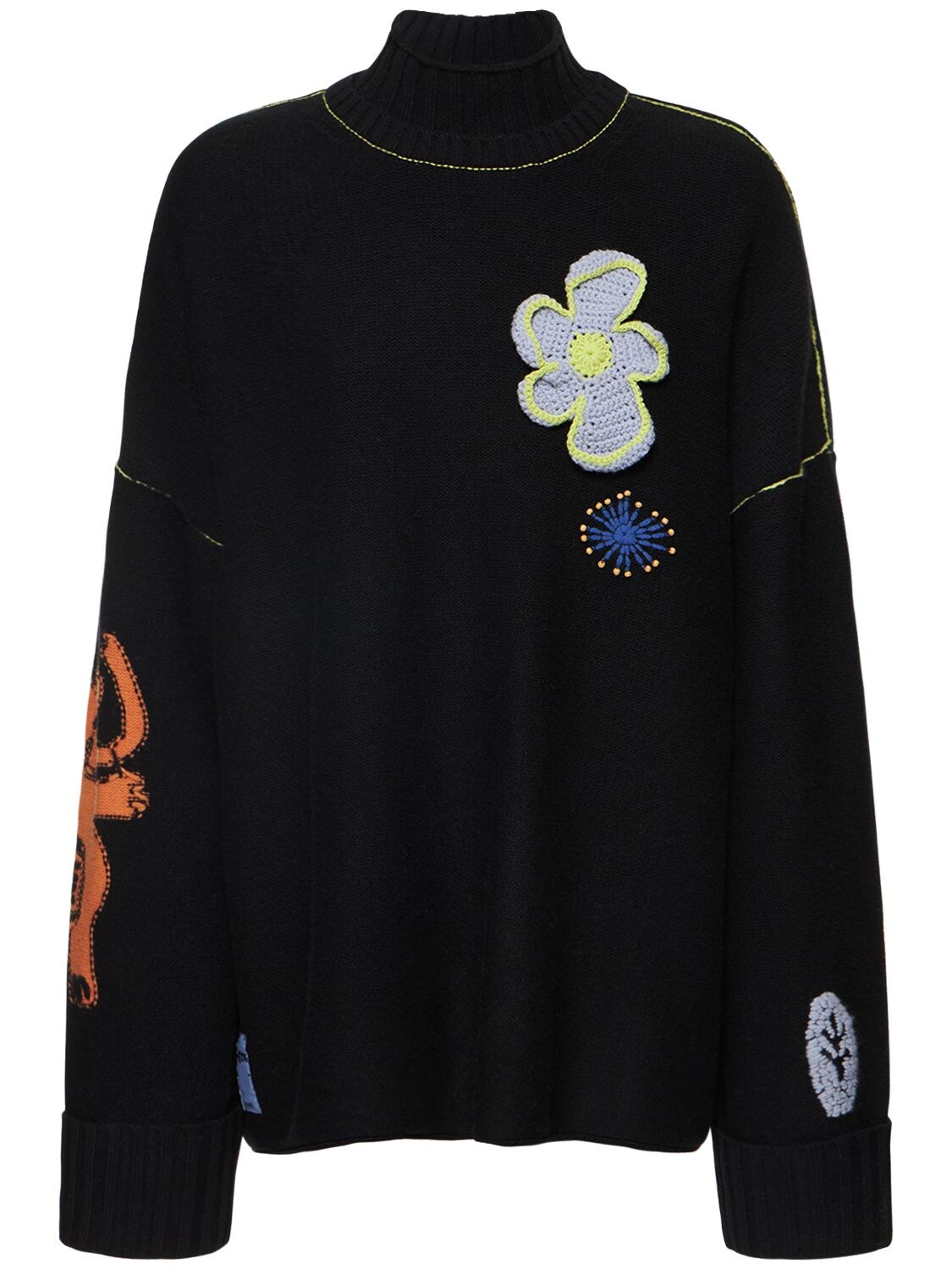 MCQ BY ALEXANDER MCQUEEN EMBROIDERED WOOL SLOUCHY jumper