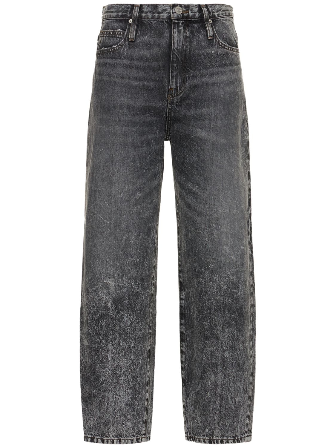 Frame Ultra High Rise Barrel Jeans In Grey | ModeSens