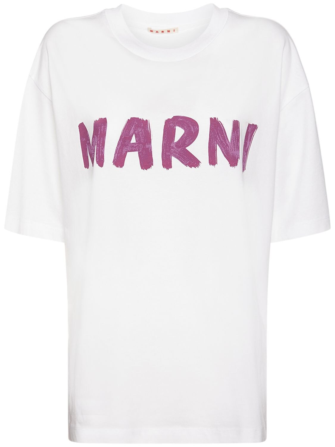 Marni - Marni logo print cotton jersey t-shirt - White | Luisaviaroma