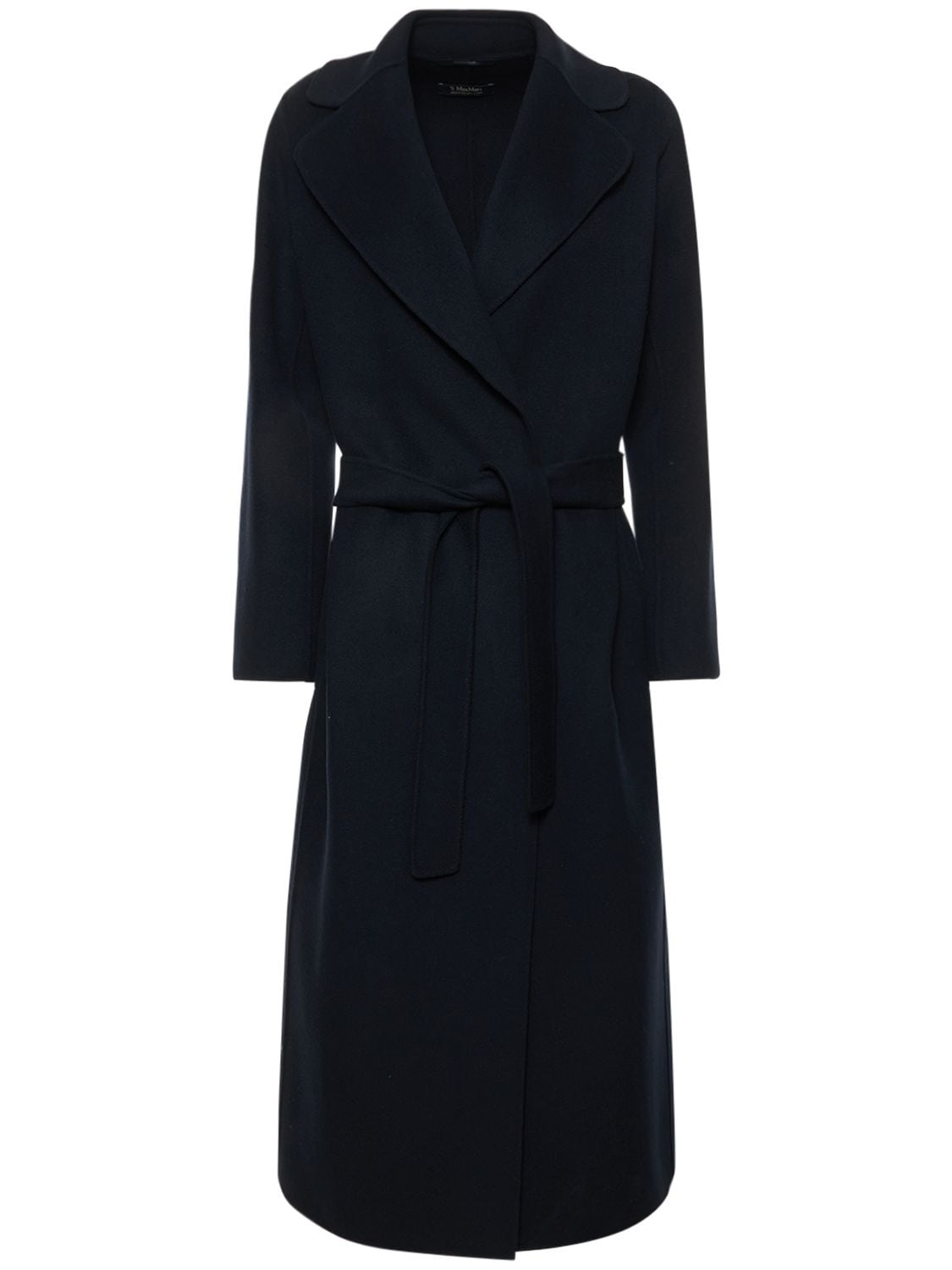 'S Max Mara - Poldo double drap belted midi coat - Navy | Luisaviaroma