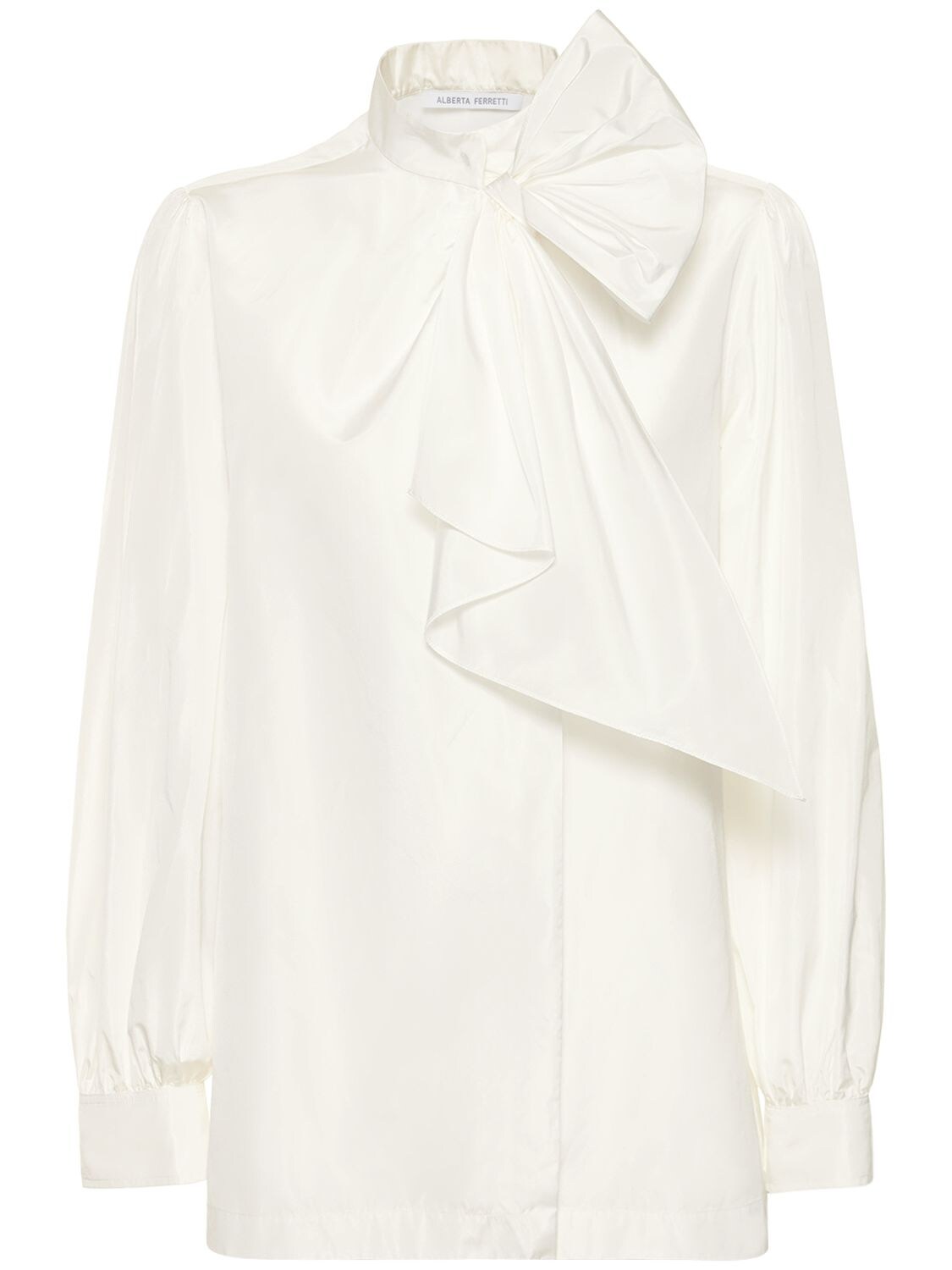 Silk Blend Taffeta Shirt W/ Bow