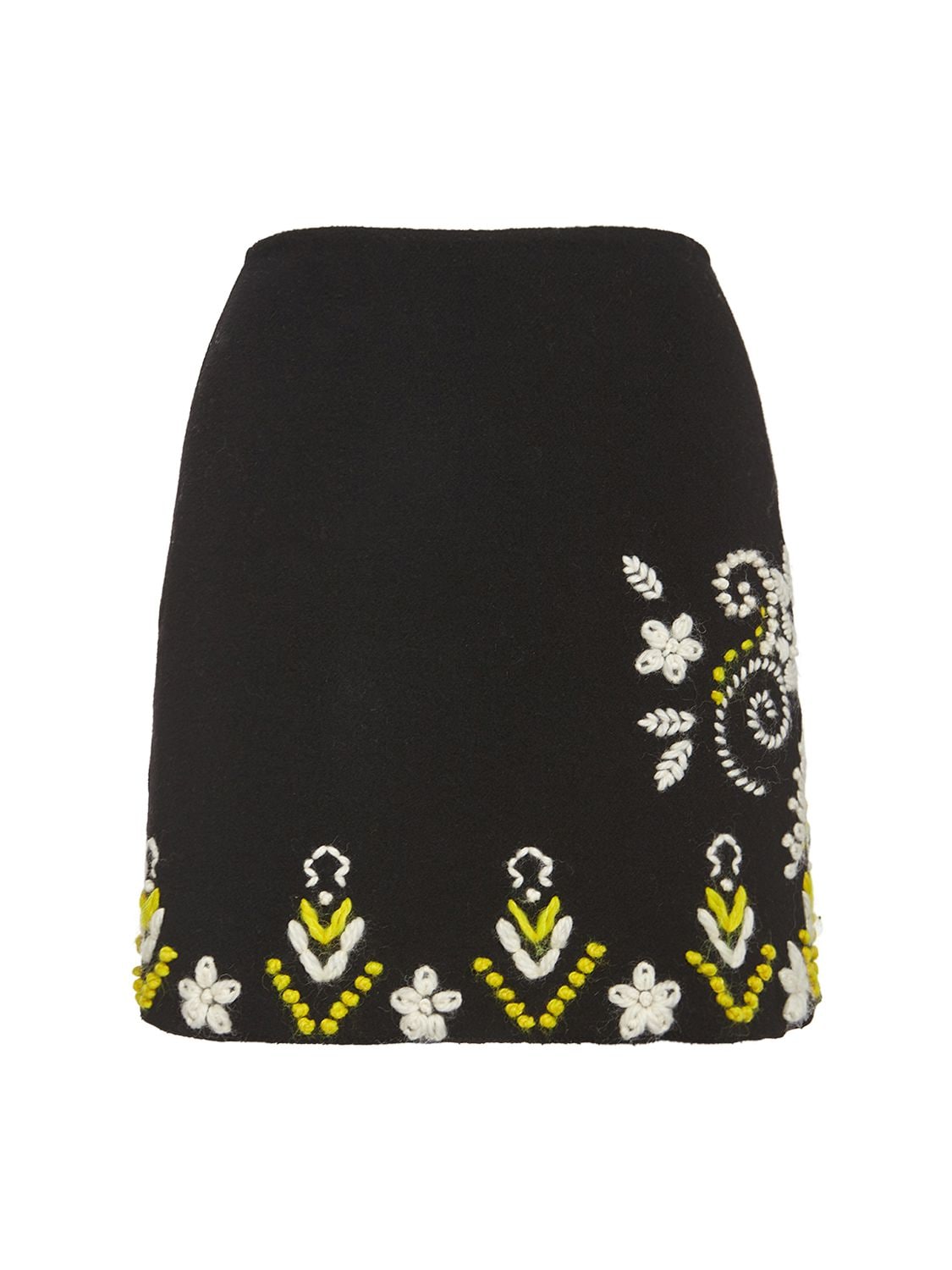 ERMANNO SCERVINO Embroidered Wool & Cashmere Mini Skirt