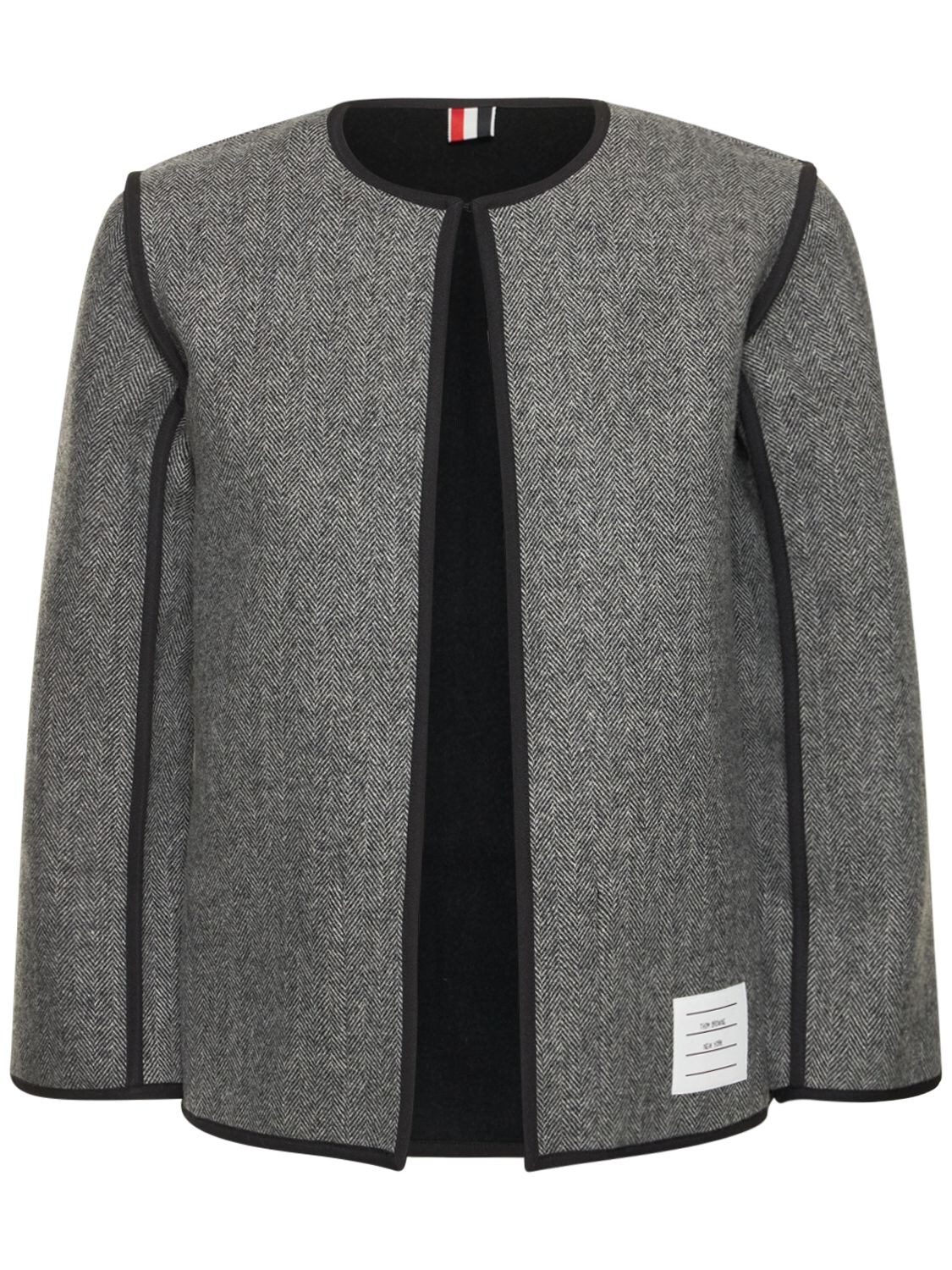THOM BROWNE Reversible Wool Herringbone Jacket