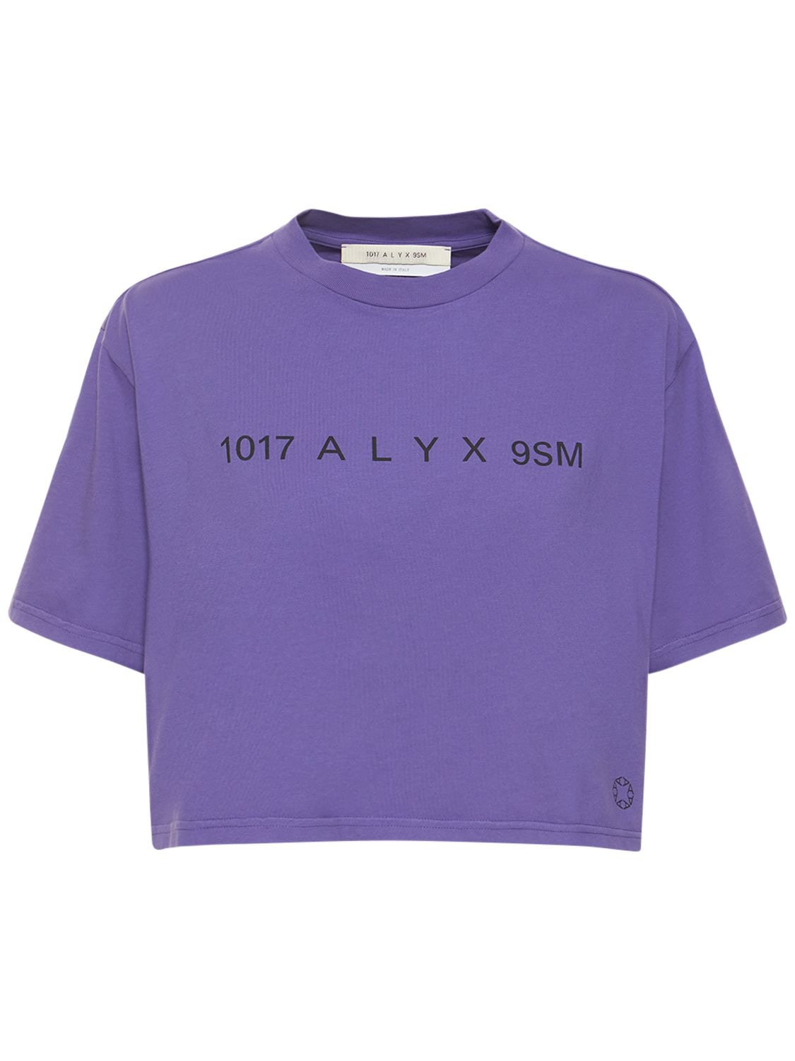 Alyx Logo Cropped Cotton Jersey T-shirt In Purple | ModeSens
