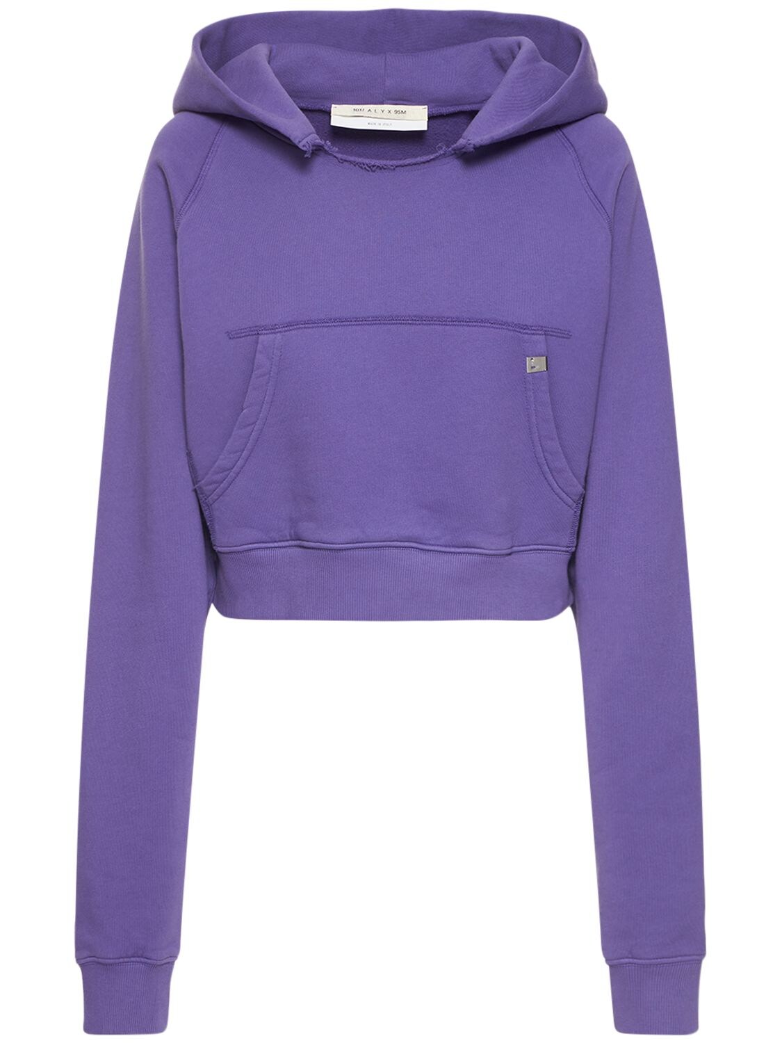 Cropped Cotton Jersey Hoodie