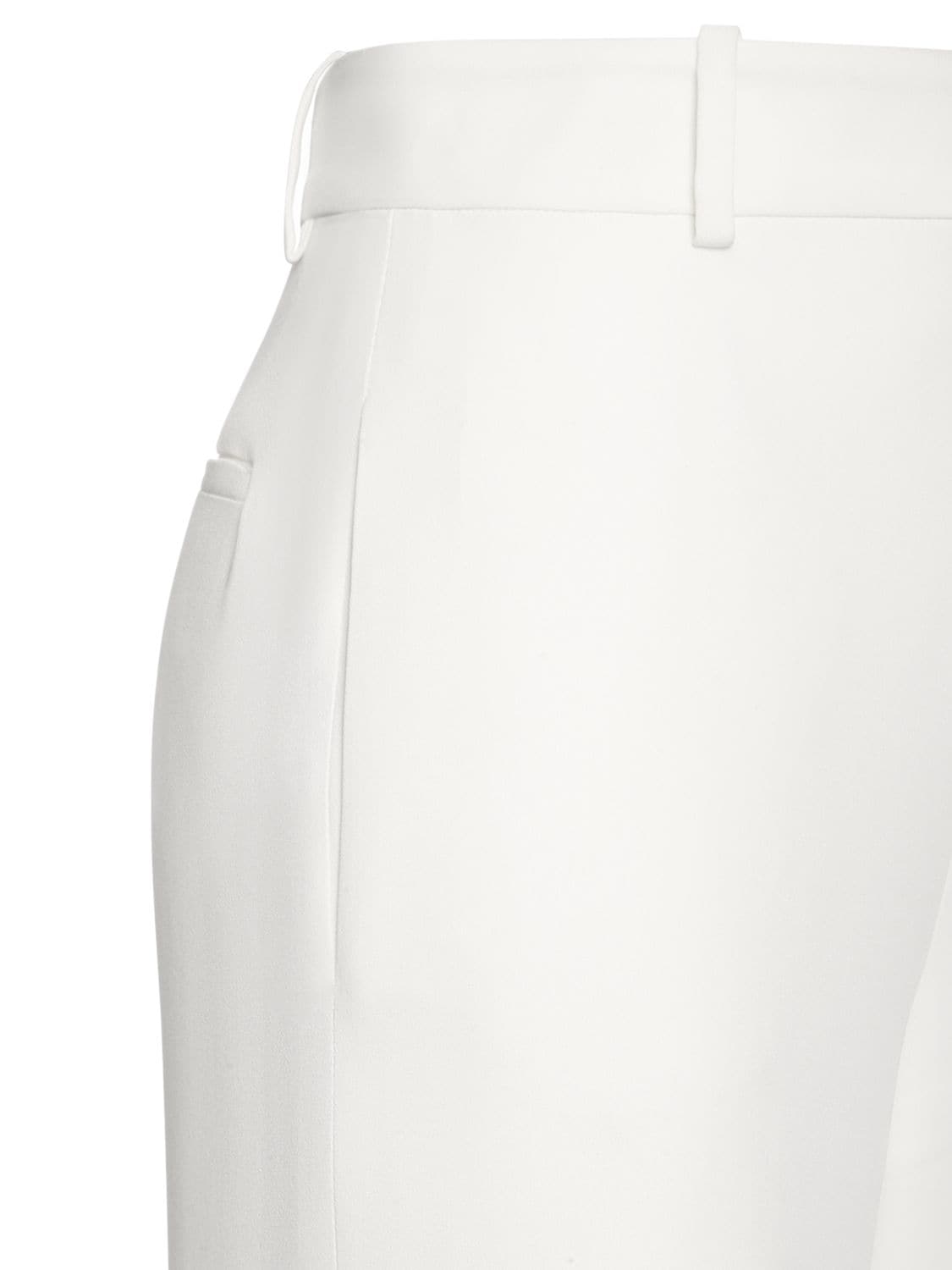 Shop Valentino Silk Cady High Rise Wide Pants In Ivory