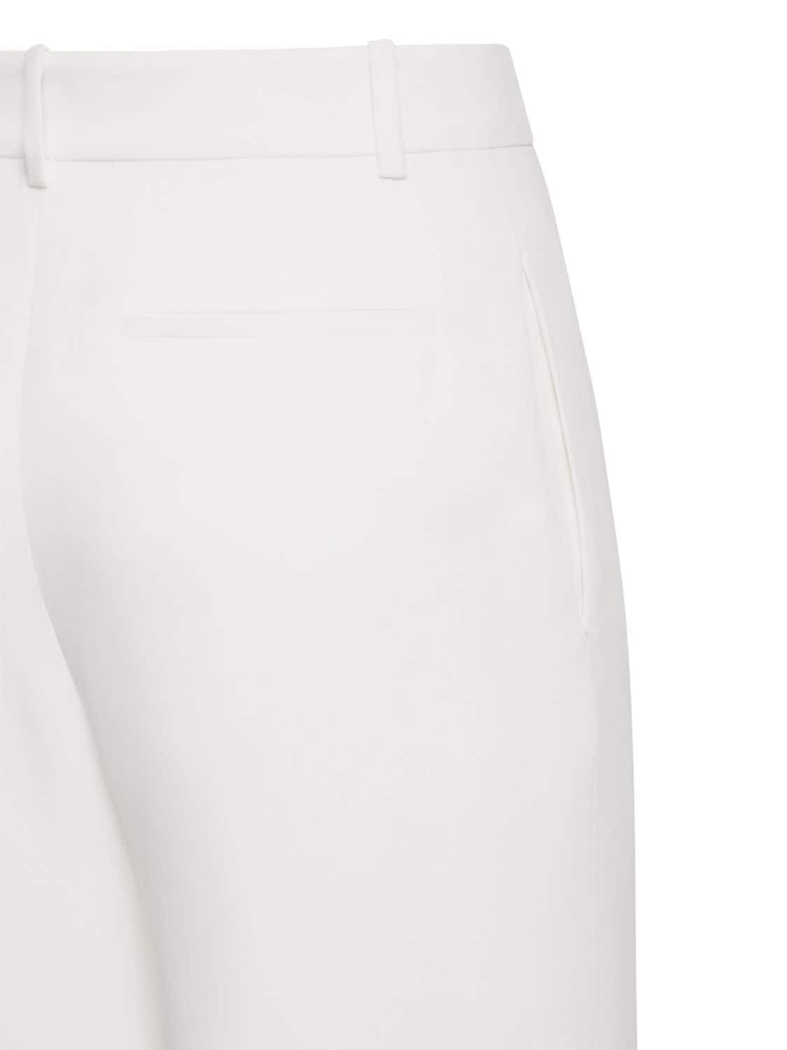 Shop Valentino Silk Cady High Rise Wide Pants In Ivory