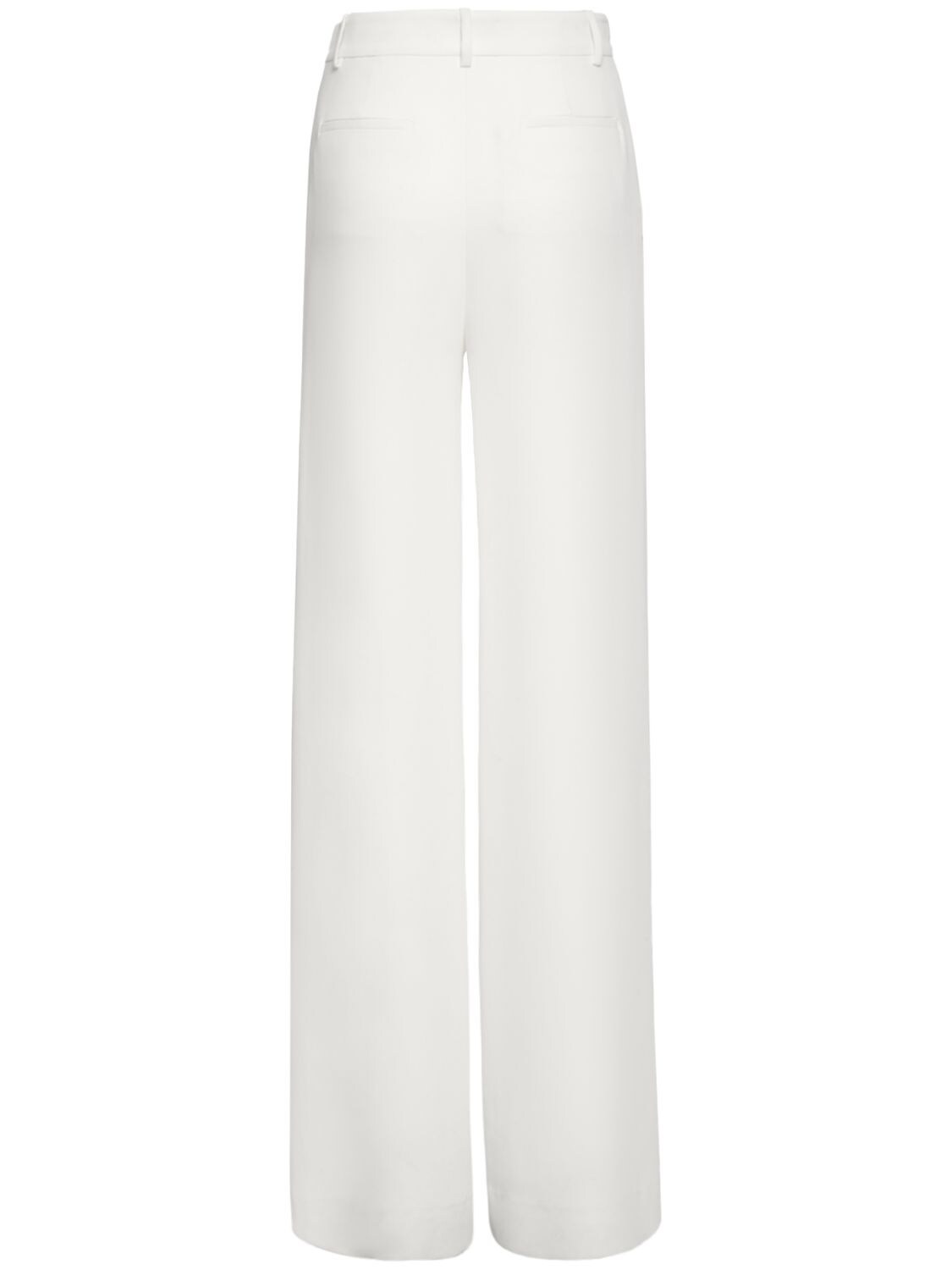 Shop Valentino Silk Cady High Rise Wide Pants In Ivory