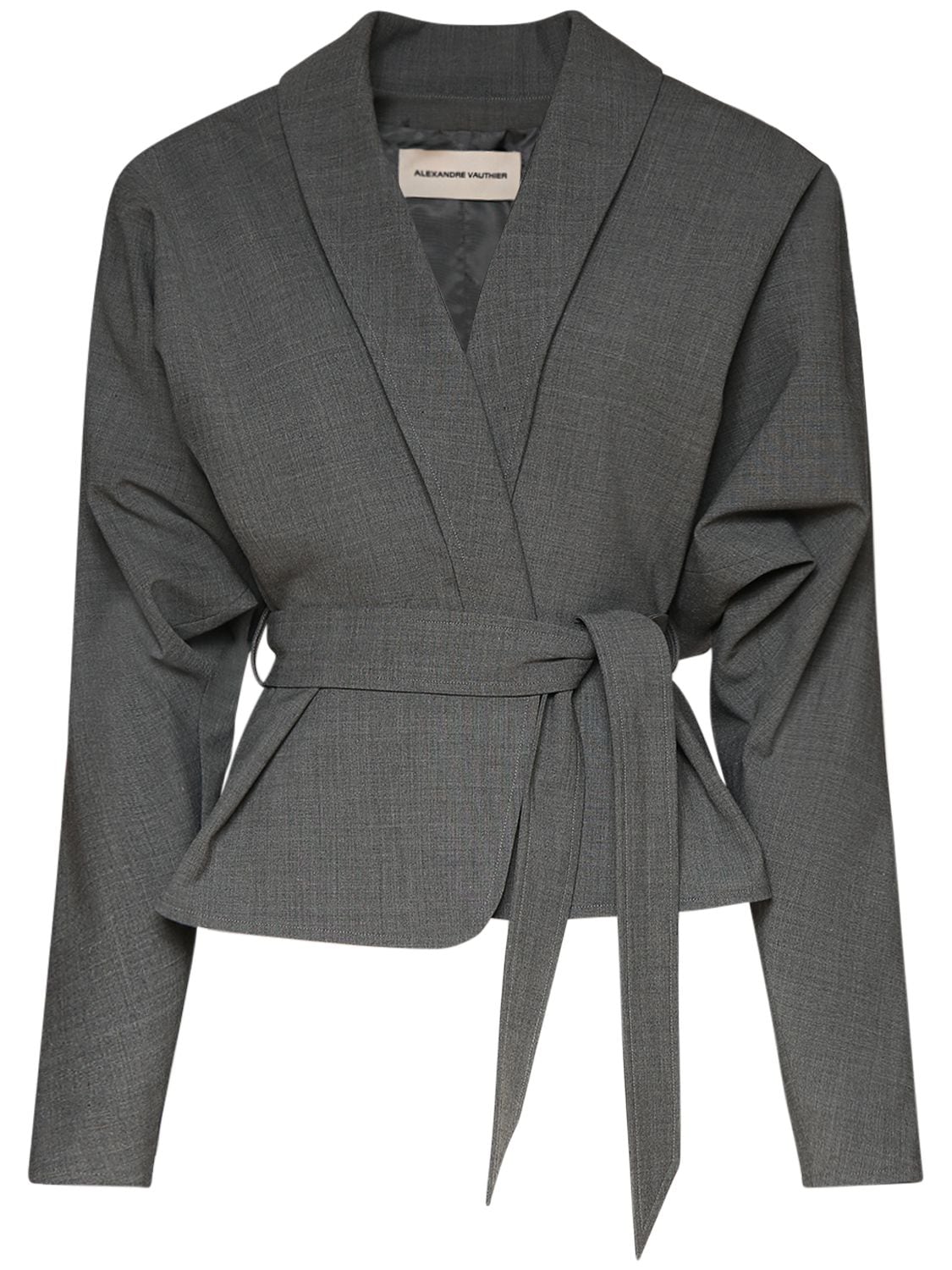 Cold Wool Blend Belted Jacket – WOMEN > CLOTHING > JACKETS