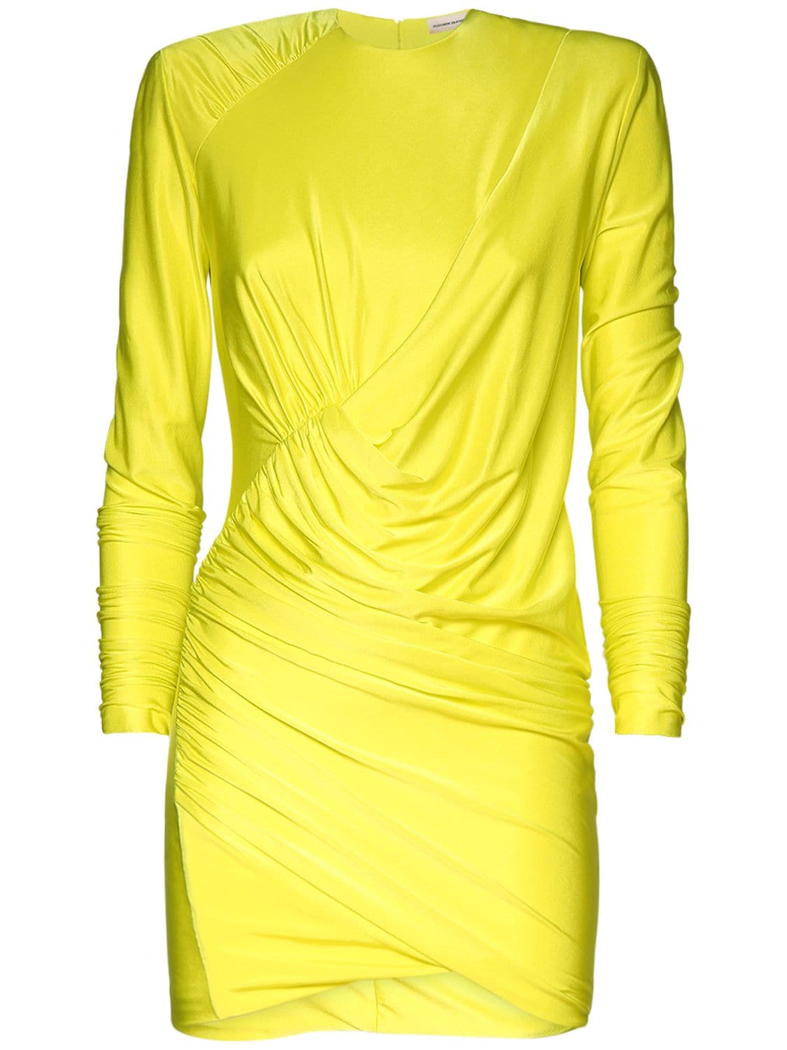 Shiny Viscose Jersey Ruched Mini Dress
