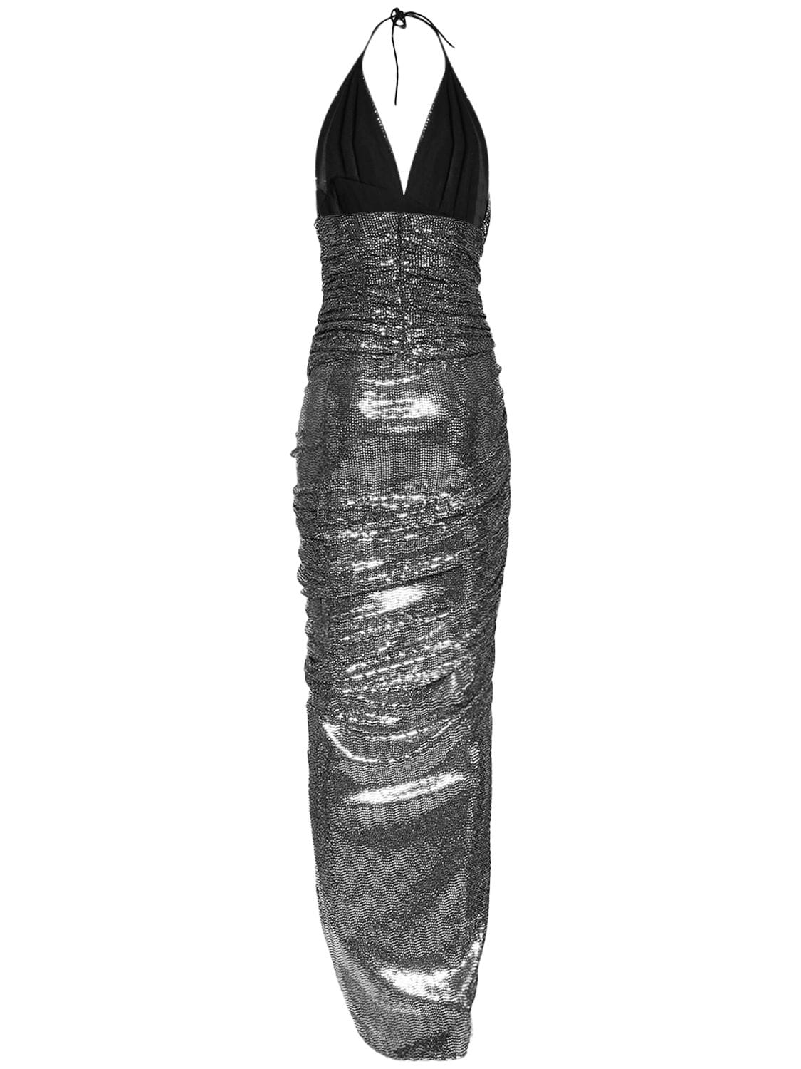 ALEXANDRE VAUTHIER EMBELLISHED STRETCH JERSEY MIDI DRESS 