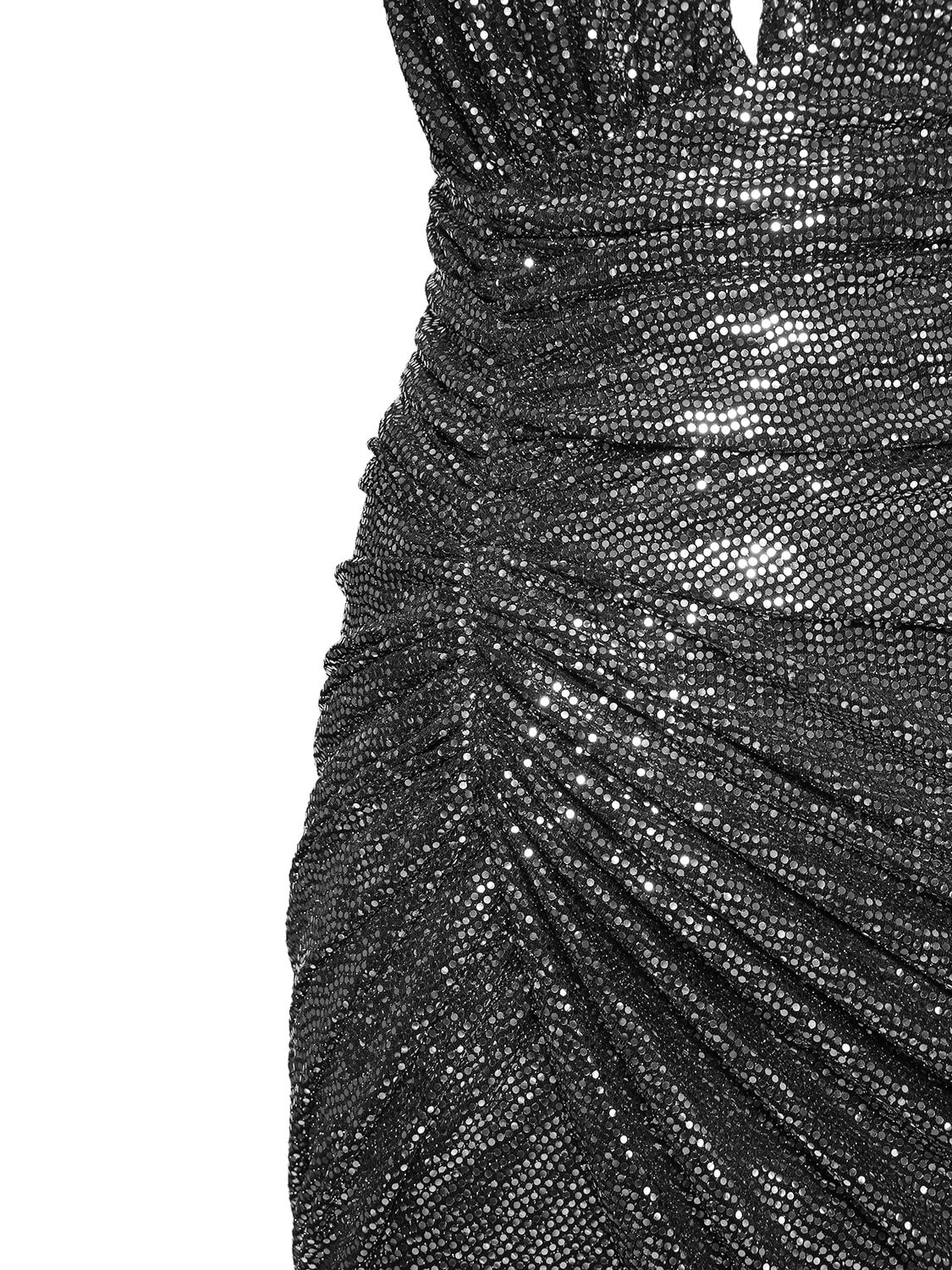 ALEXANDRE VAUTHIER EMBELLISHED STRETCH JERSEY MIDI DRESS 