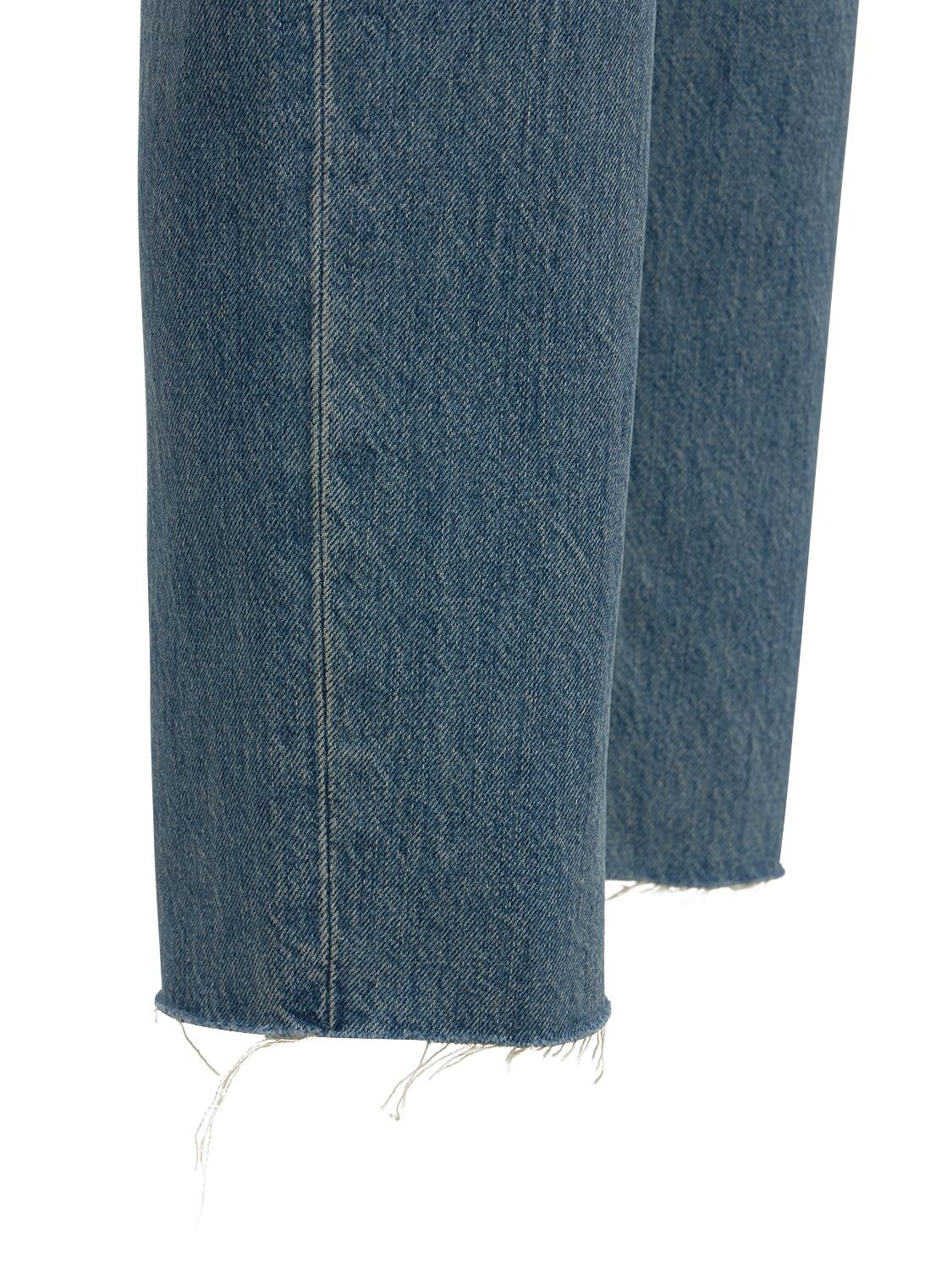 Shop Re/done 70s High Rise Stove Pipe Straight Jeans In Blue