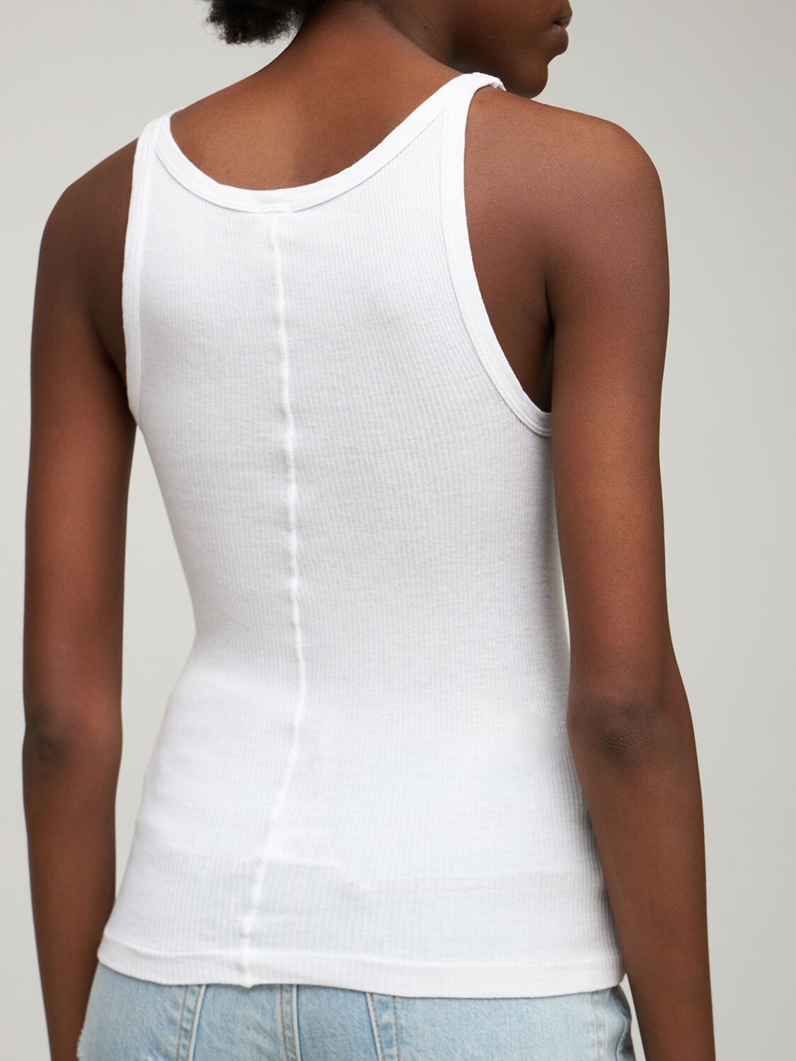Shop Re/done Ribbed Tank Top In White