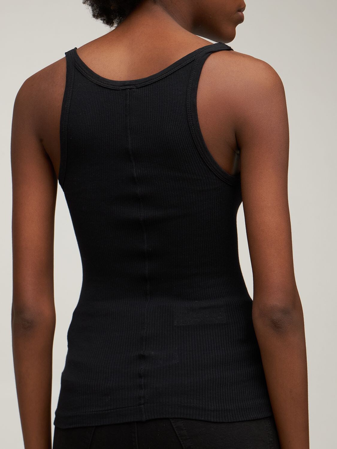 Shop Re/done Ribbed Tank Top In Black