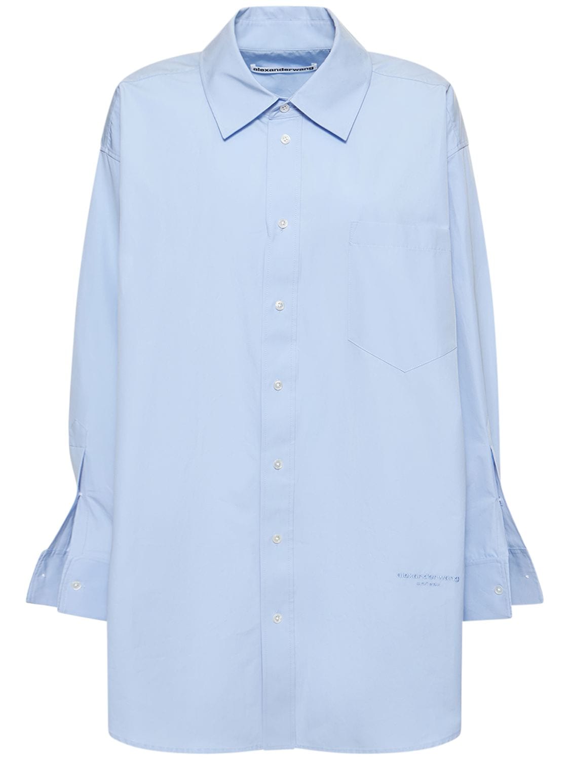 ALEXANDER WANG Oversize Cotton Poplin Mini Shirt Dress