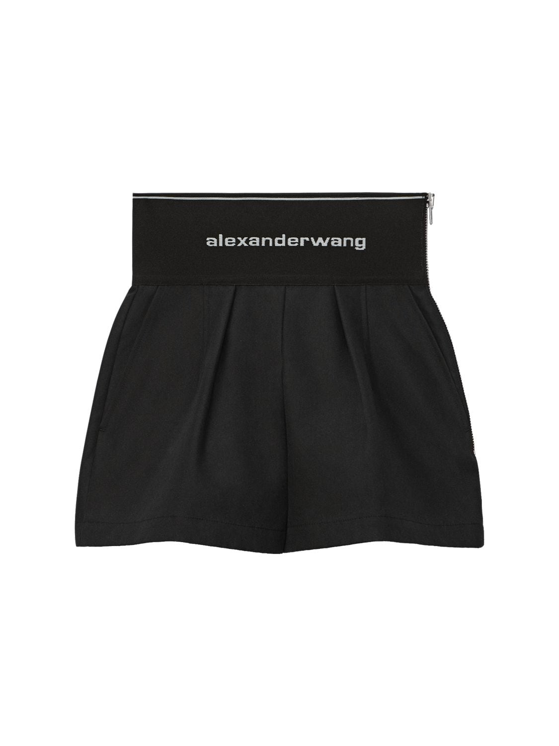 Alexander Wang Tailored Cotton & Nylon Shorts In Black