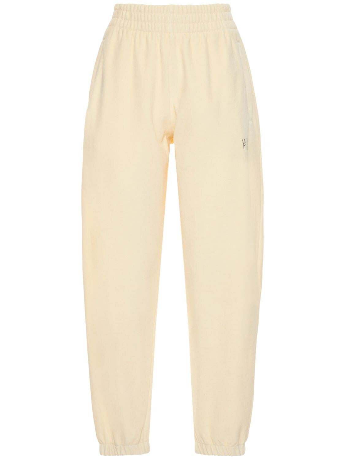 Alexander Wang Hotfix Logo Cotton Jersey Sweatpants In 화이트