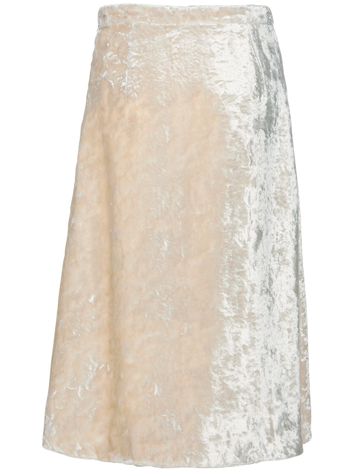 Jil Sander Viscose Blend Velour Midi Skirt In Natural