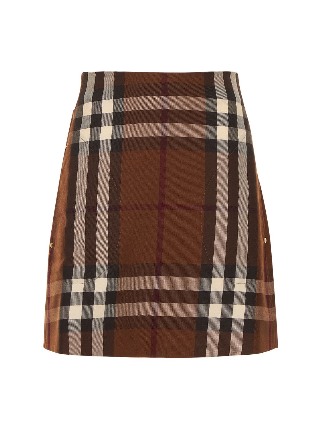Teodora Wool & Cotton Check Mini Skirt