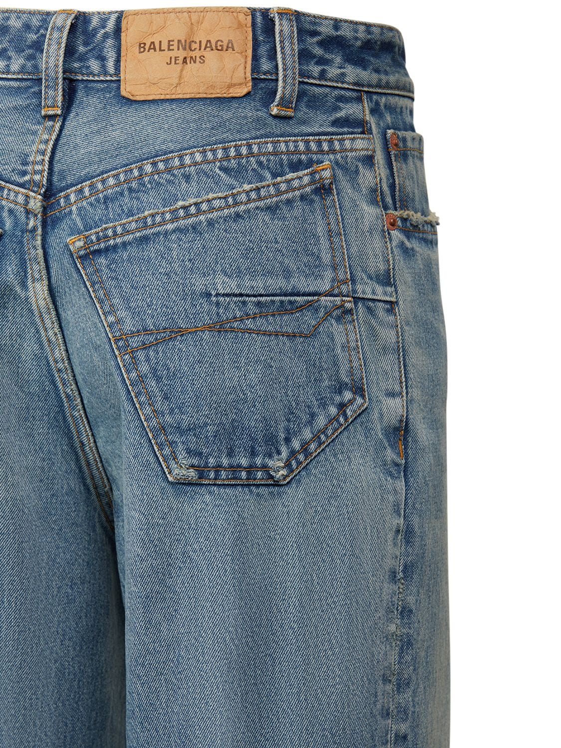 Shop Balenciaga Organic Japanese Denim Jeans In True Blue