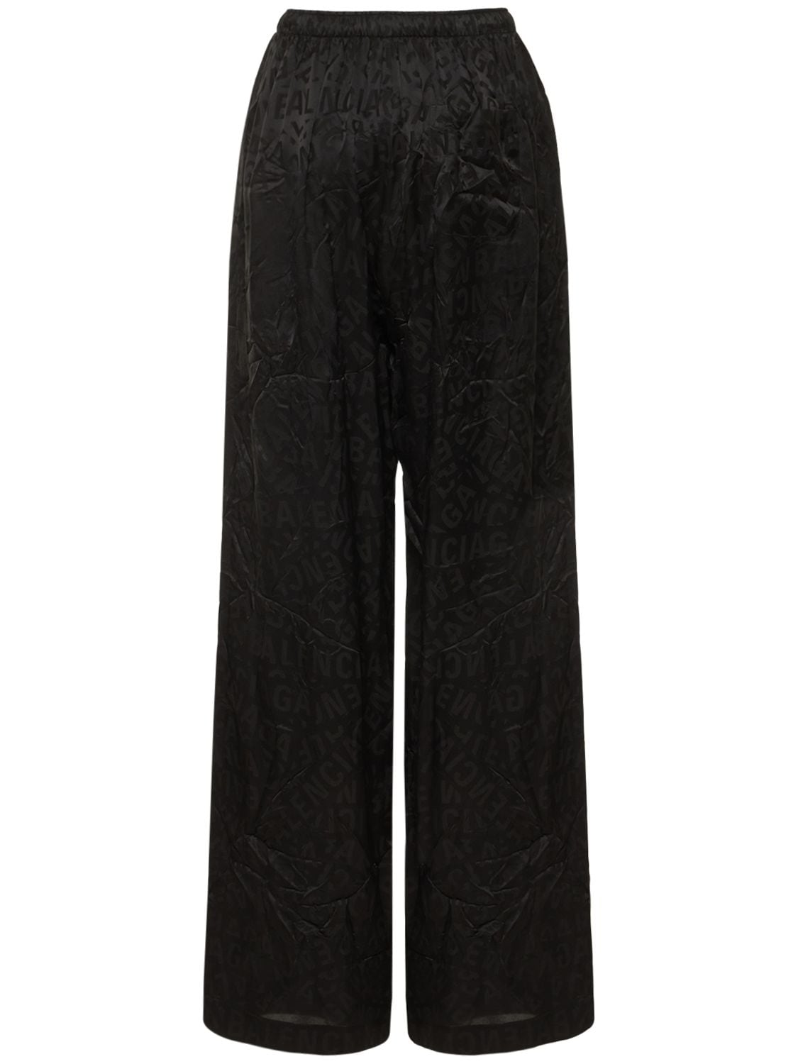 Shop Balenciaga Logo Silk Jacquard Pajama Pants In 黑色