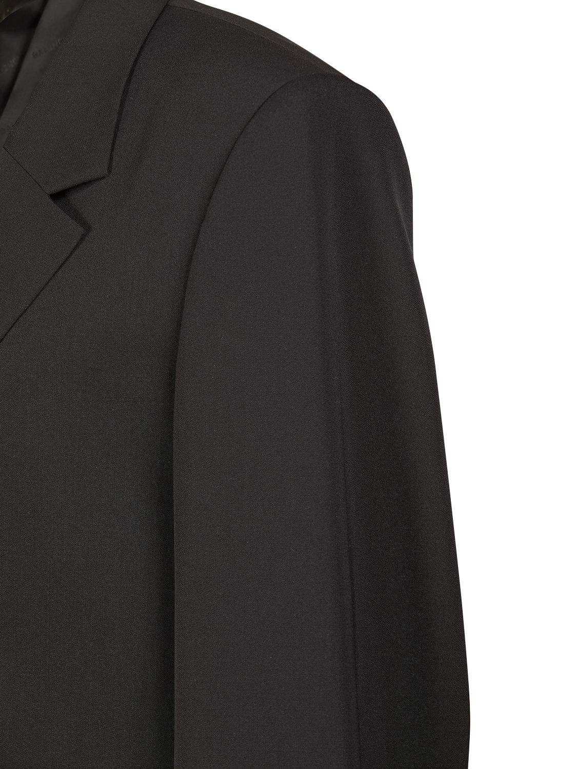 Shop Balenciaga Barathea Fitted Double Breasted Blazer In Black