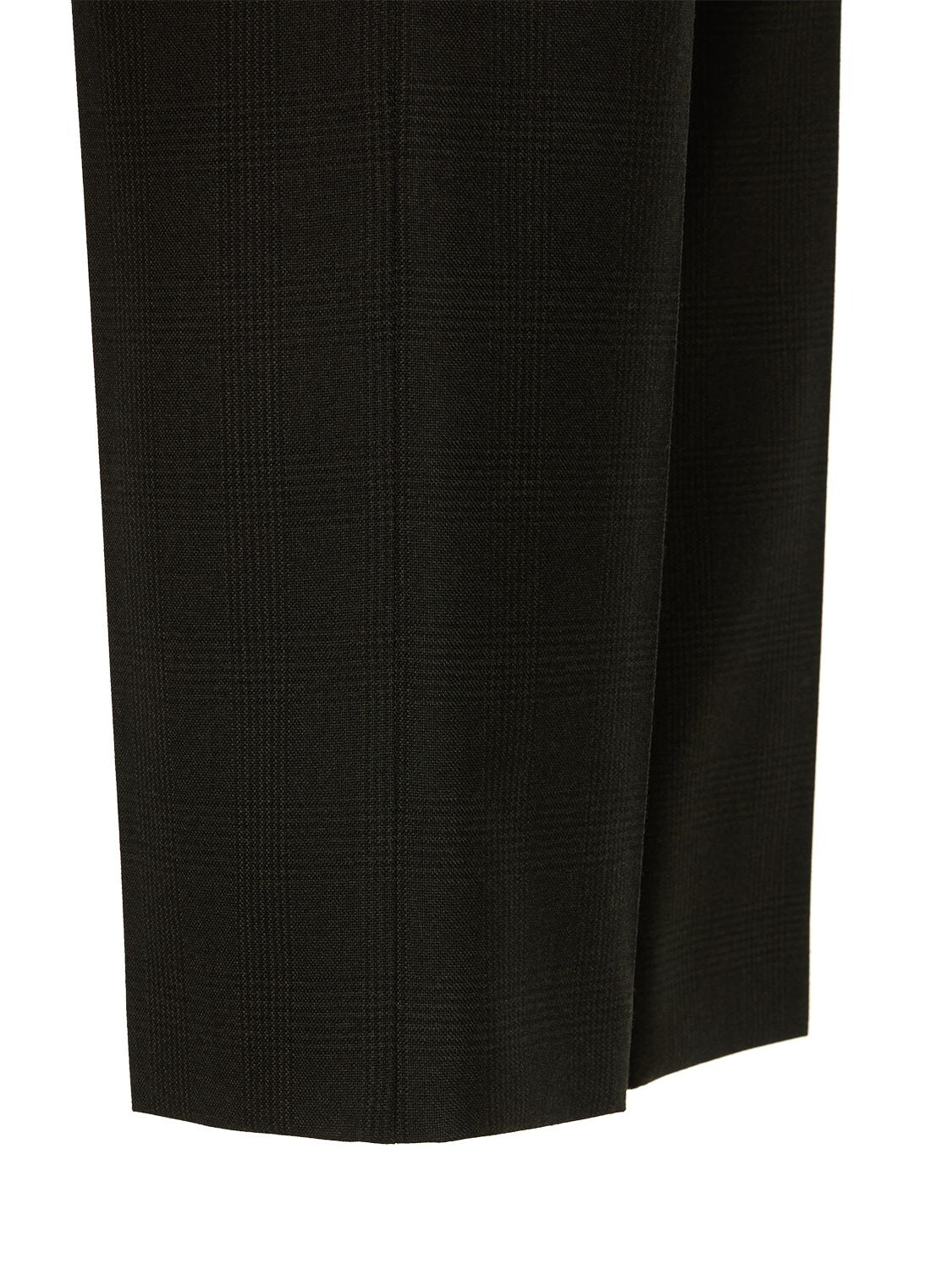 Shop Balenciaga Wool Cropped Pants In Khaki,black