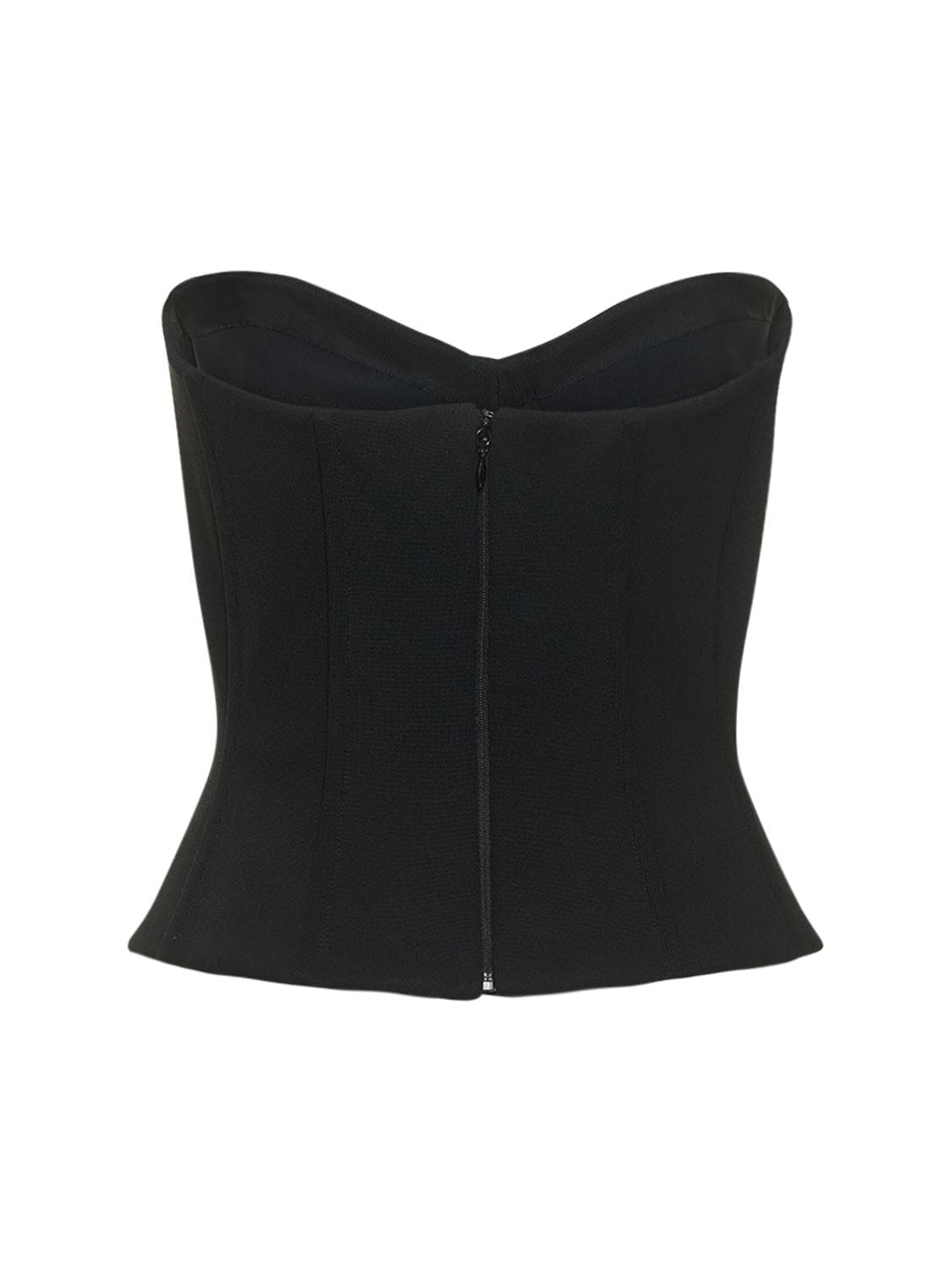 Balenciaga Strapless Washed Cotton Bustier Top in Black