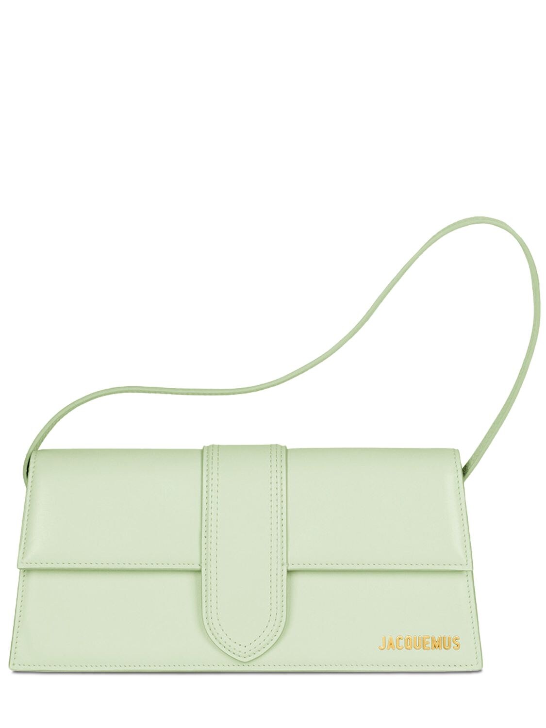 Jacquemus Le Bambino Long Leather Shoulder Bag In Light Green | ModeSens