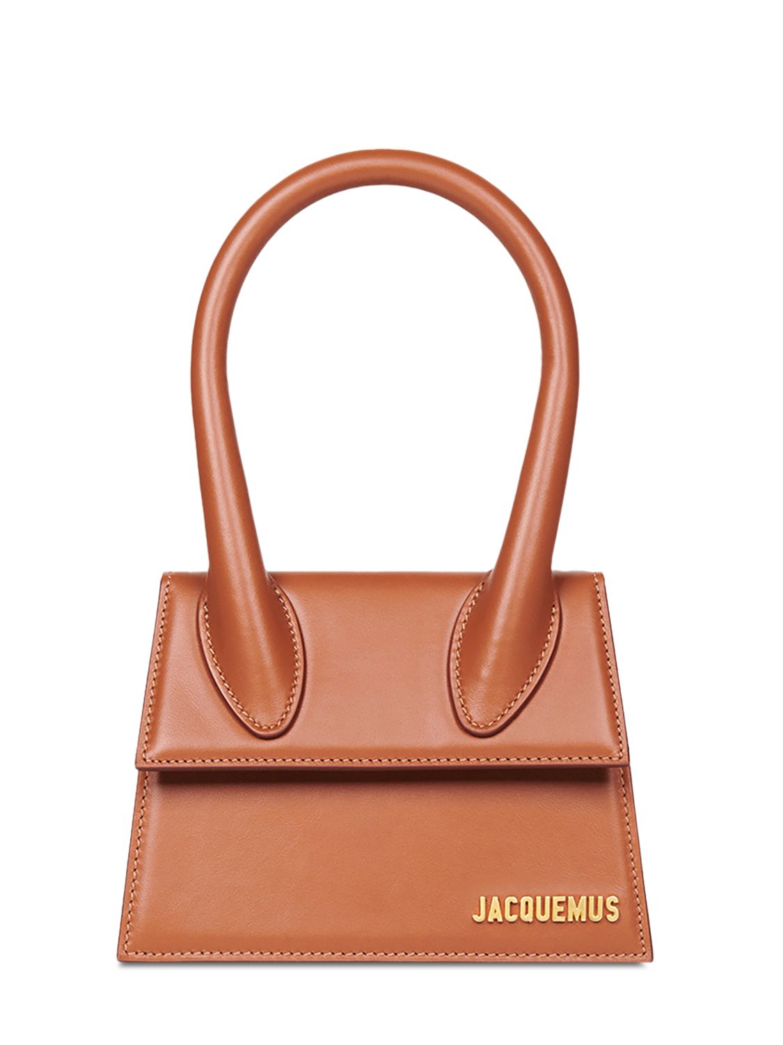 Jacquemus Le Chiquito Moyen Leather Top Handle Bag In Light Brown