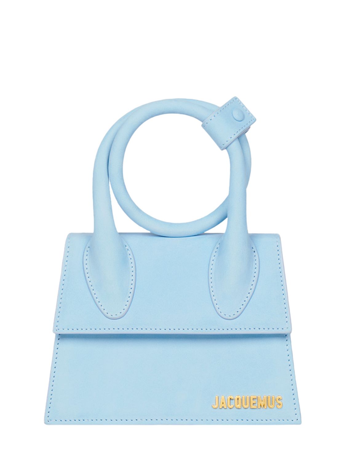 Jacquemus Le Chiquito Noeud Leather Shoulder Bag In Light Blue ModeSens